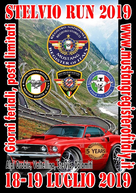 Orobie, Stelvio, Dolomiti 2019 con Mustang Register of Italy MRI