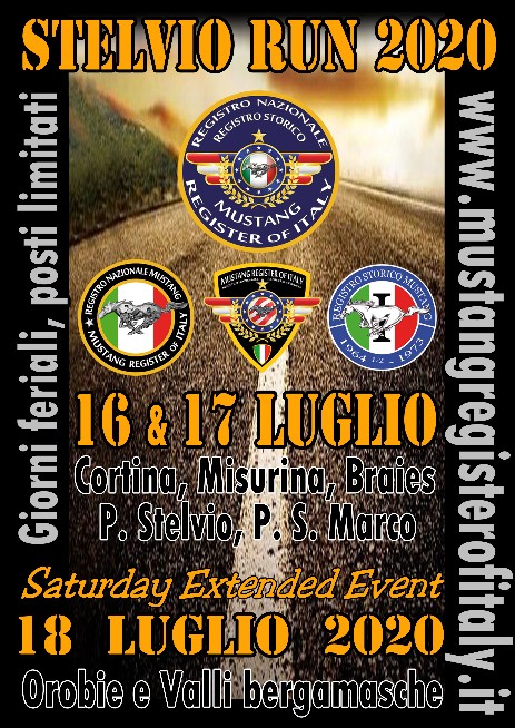 Cortina, Misurina, Braies, Passo Stelvio, Passo S. Marco con Mustang Register of Italy MRI